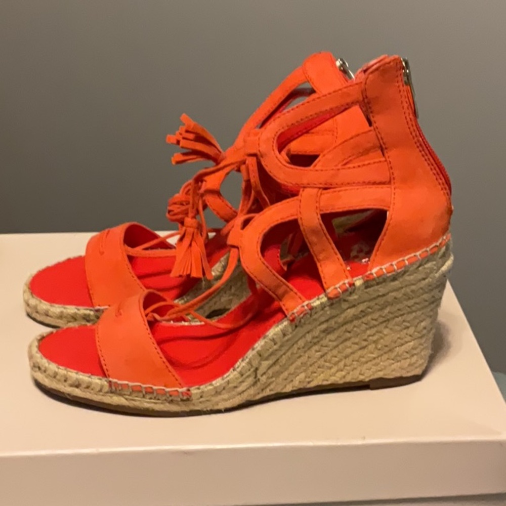 Orange Wedge Sandals